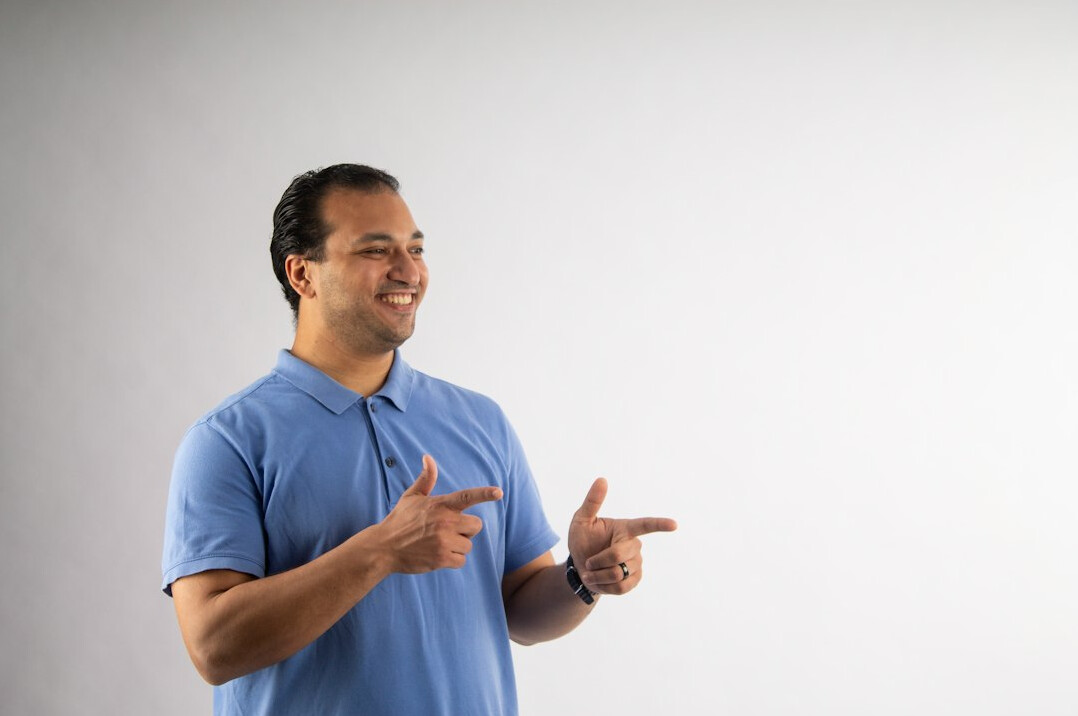 confident businessman presenting
