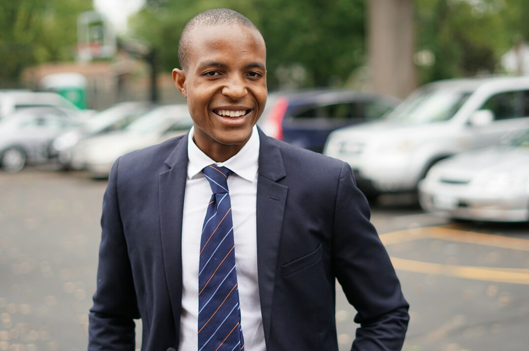 confident executive smiling